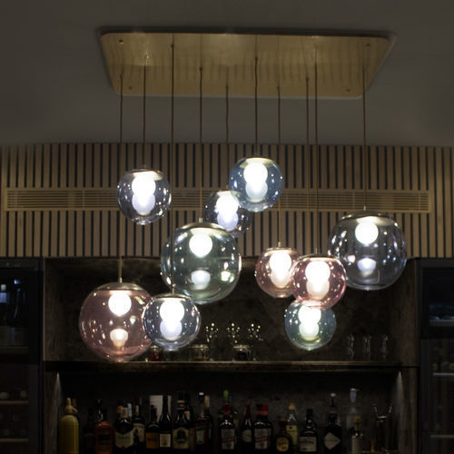 Lampada a sospensione - Pop S10 - LUZ DIFUSION - in acciaio / in vetro soffiato / contemporanea