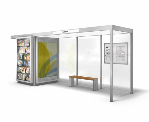 Pensilina per fermata d'autobus in alluminio - CAMPO KIOSK - Wall AG