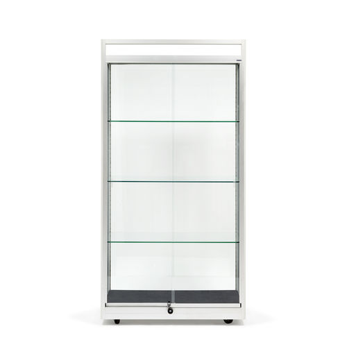 Vetrina contemporanea - HAUTE V1 ARGENT - SARAZINO VITRINES - in alluminio anodizzato / in vetro temprato / con serratura integrata
