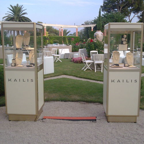 Vetrina contemporanea - V6 DOR&Eacute;E - SARAZINO VITRINES - in alluminio anodizzato / in vetro temprato / con scaffali regolabili