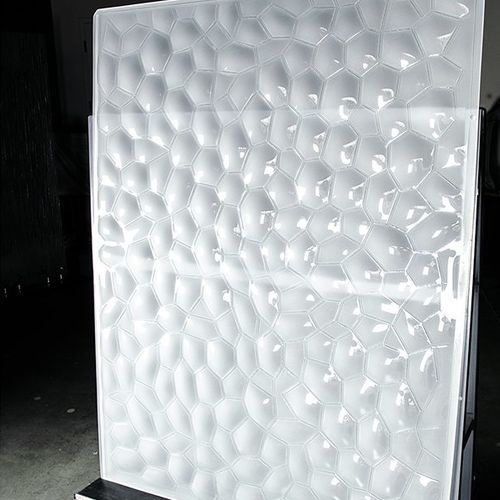 Pannello in vetro temprato - FROSTED CONVEX AERO - Nathan Allan Glass Studios Inc - 3D / opaco