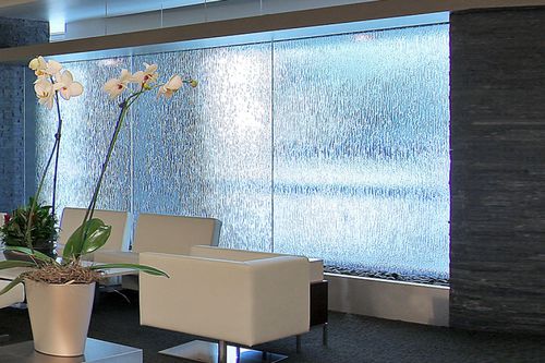 Pannello in vetro decorato - CLASSIC : CASCADE - Nathan Allan Glass Studios Inc - testurizzato / traslucido / per interni