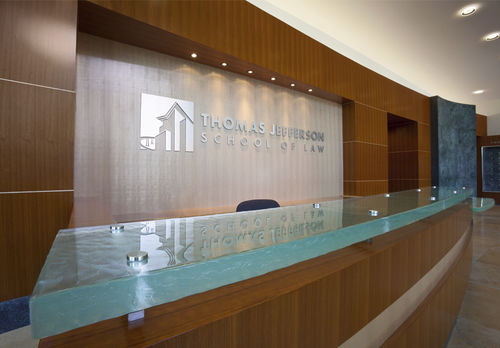 Banco reception in vetro - Nathan Allan Glass Studios Inc - a semicerchio / per bar