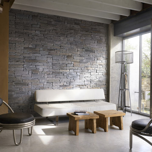 Paramento in pietra ricostituita - ROCKY MOUNTAIN ANTHRACITE - ORSOL - indoor / per esterni / da incollare