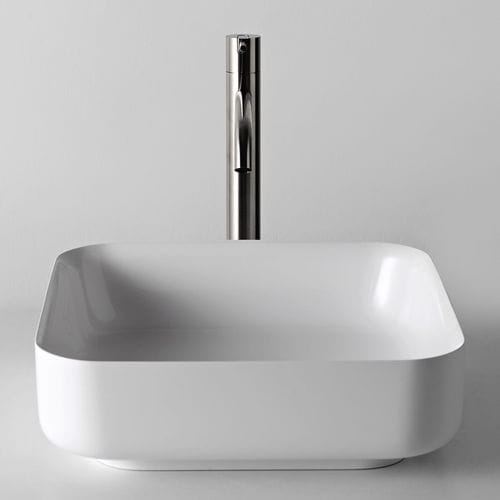 Lavabo da appoggio - BOLO - ANTONIO LUPI - in composito / quadrato / contemporaneo