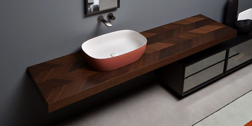 Piano lavabo in legno - TARSIA - ANTONIO LUPI