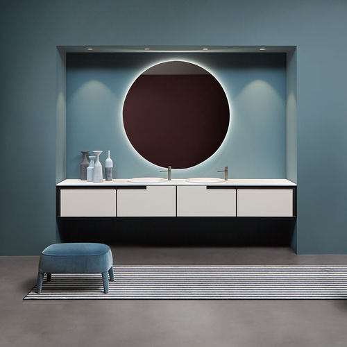 Mobile lavabo doppio - DIMEZZO E FRAMEZZO - ANTONIO LUPI - sospeso / in legno / contemporaneo