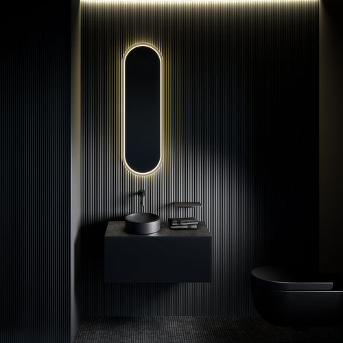 Specchio da bagno a muro - CL/08.11.028.04 - Clou BV - contemporaneo / ovale / in metallo