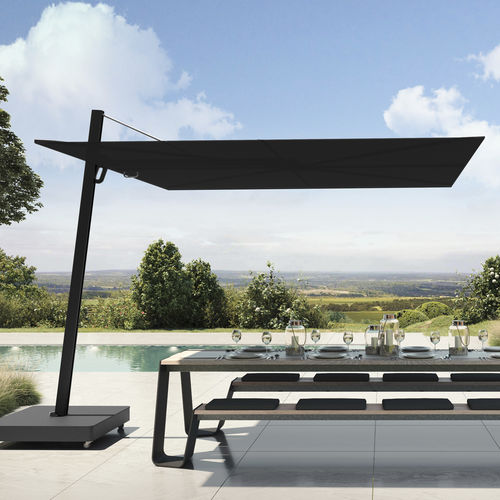 Ombrellone quadrato - VERSA UX FULL BLACK - Umbrosa - laterale / orientabile / in tessuto acrilico