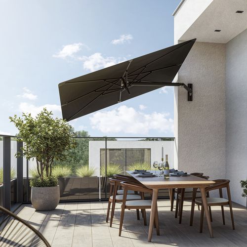 Ombrellone quadrato - Paraflex UX Full Black - Umbrosa - da parete / in Sunbrella® / in alluminio