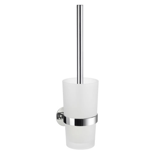 Portascopino per WC in ottone cromato - H0862018 - HEXOTOL - in vetro / da parete / per hotel