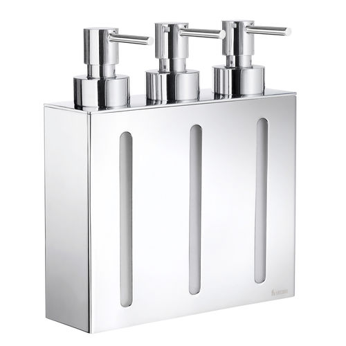Distributore di sapone per hotel - H0864003 - HEXOTOL - da parete / in ottone cromato / manuale