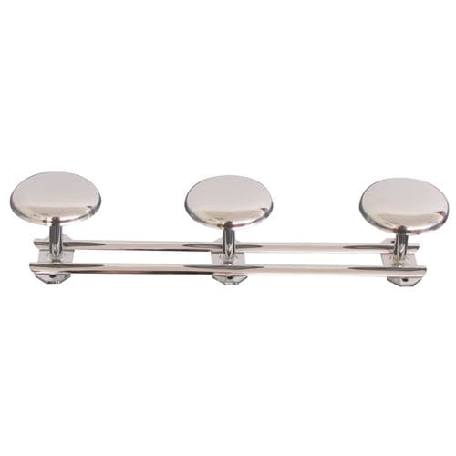Appendiabiti da parete contemporaneo - H0362101 - HEXOTOL - in acciaio cromato / triplo / da bagno