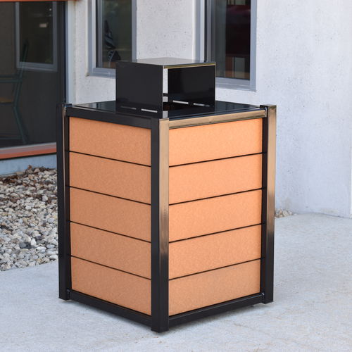 Portarifiuti pubblico - LIVINGSTON™ - Madrax/Thomas Steele - in acciaio / in ipè / in plastica