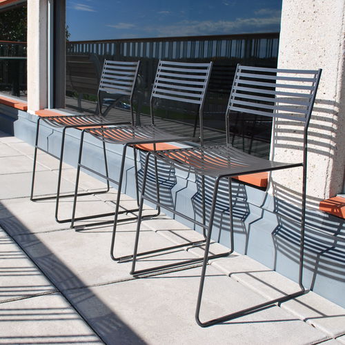 Sedia alta contemporanea - TERRACE - Madrax/Thomas Steele - da esterno / in acciaio con rivestimento a polvere / con supporto in acciaio verniciato a polvere