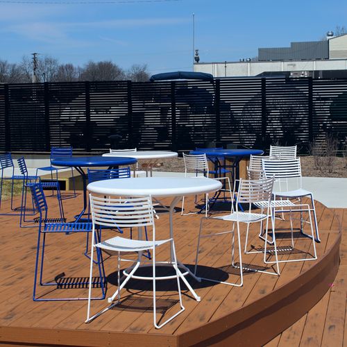 Sedia contemporanea - TERRACE - Madrax/Thomas Steele - da esterno / in acciaio con rivestimento a polvere / con supporto in acciaio verniciato a polvere