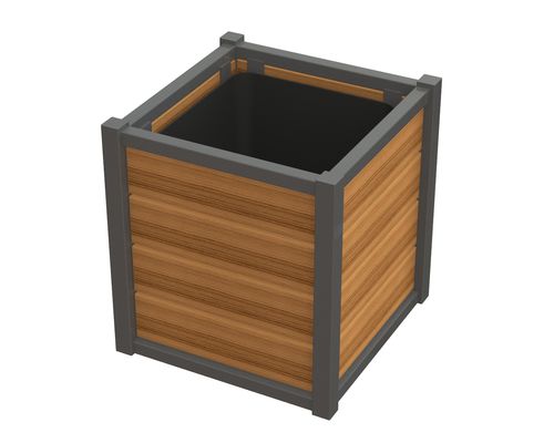 Fioriera in legno - LIVINGSTON™ - Madrax/Thomas Steele - in plastica riciclata / in acciaio con rivestimento a polvere / quadrata