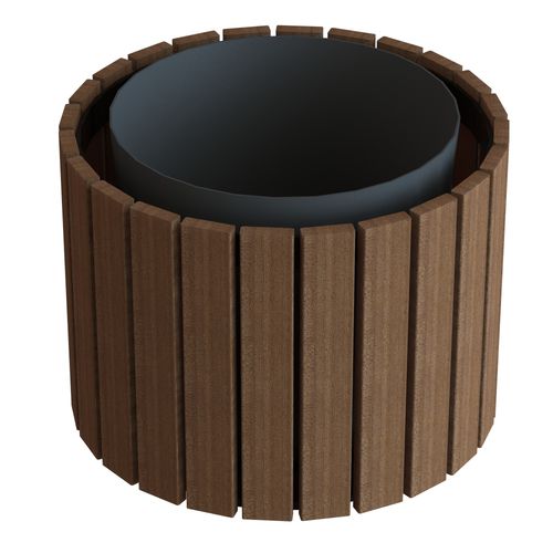 Fioriera in legno - WALDEN™ - Madrax/Thomas Steele - in plastica riciclata / in acciaio con rivestimento a polvere / rotonda