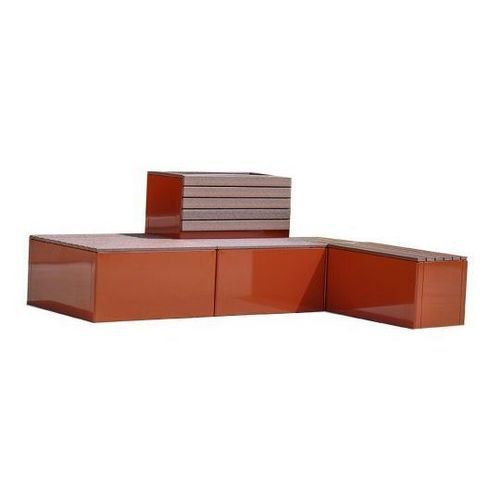 Panca da giardino contemporanea - ATWOOD SEATING - Madrax/Thomas Steele - in plastica riciclata / con schienale / senza schienale