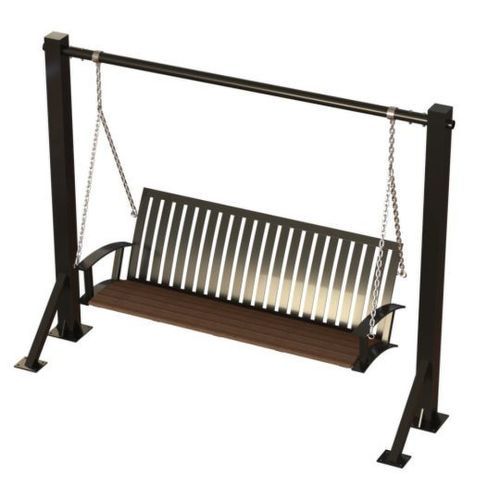 Panca da giardino in materiale riciclato - ASHTON SWING - Madrax/Thomas Steele - in plastica riciclata / in sughero / in legno massiccio
