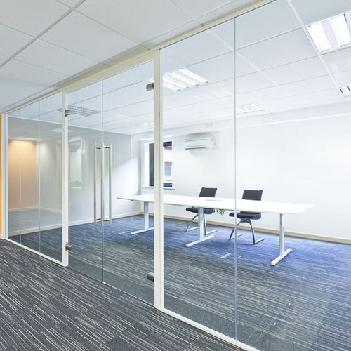 Parete smontabile - Quartz Single - Apton Partitioning Limited - a vetrina / in alluminio / professionale