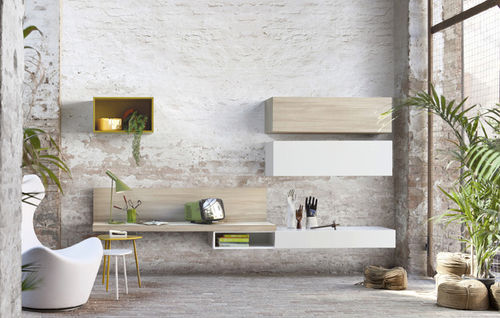 Parete attrezzata per soggiorno contemporanea - FREE KUBE - Le Monde Wood