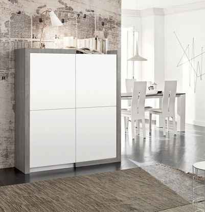 Credenza alta - PORTER - Le Monde Wood - contemporanea / in legno / in legno laccato