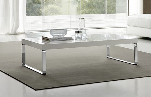 Tavolino basso contemporaneo - DRINK - Le Monde Wood - in metallo cromato / rettangolare / per uso residenziale
