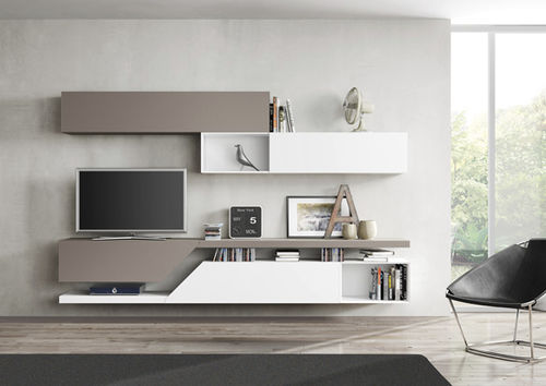 Parete attrezzata TV contemporaneo - FREE FAST KUBE - Le Monde Wood - in legno / in legno laccato