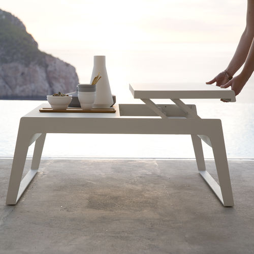 Tavolino basso contemporaneo - CHILL-OUT : 5023;5024 - Cane-line A/S - in alluminio / con supporto in alluminio / rettangolare