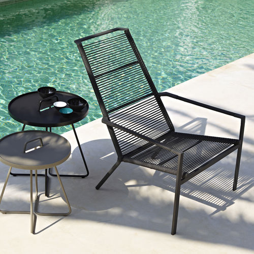 Poltrona contemporanea - EDGE - Cane-line A/S - in fibra sintetica / in alluminio / con schienale alto