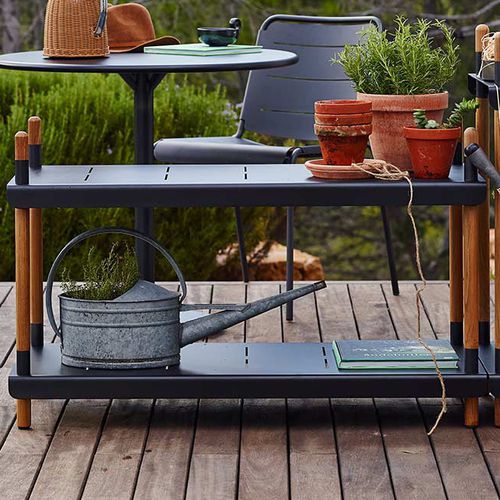 Scaffale contemporaneo - FRAME : 5189 - Cane-line A/S - in teak / in alluminio / da giardino