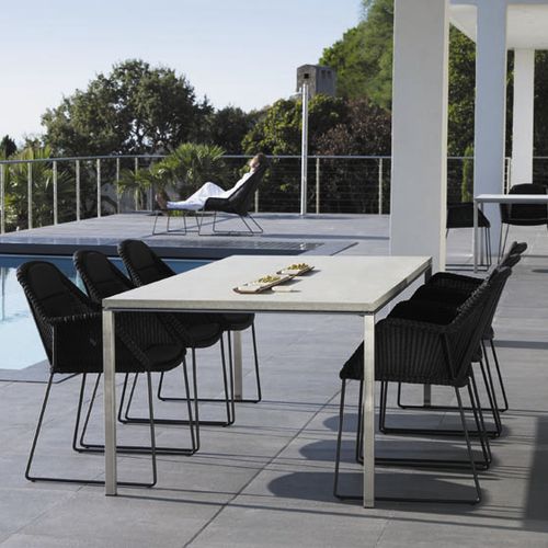 Tavolo contemporaneo - PURE : 5085 - Cane-line A/S - in acciaio inossidabile / in calcestruzzo / con supporto in acciaio inossidabile