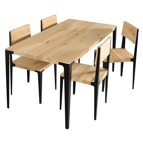 Tavolo contemporaneo - TAU - Bdm s.r.l. - in metallo / in olmo / con supporto in metallo
