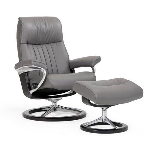 Poltrona contemporanea - CROWN SIGNATURE - Ekornes - in pelle / in tessuto / con poggiapiedi