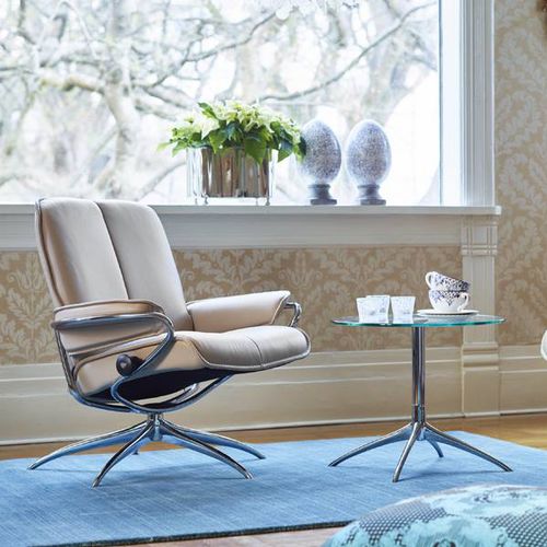 Poltrona contemporanea - CITY - Ekornes - in pelle / in tessuto / in acciaio