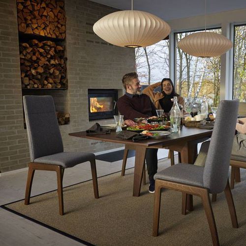 Sedia da pranzo contemporanea - CHILI D100 - Ekornes - da interno / in pelle / con supporto in legno