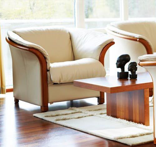 Poltrona classica - MANHATTAN - Ekornes - in pelle / in tessuto / in legno