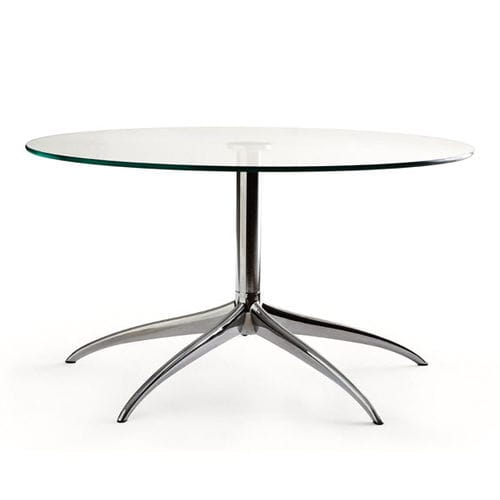 Tavolino basso contemporaneo - URBAN (L) - Ekornes - in vetro / in acciaio / rotondo
