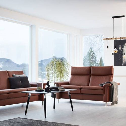Divano contemporaneo - AURORA - Ekornes - in tessuto / in pelle / con poggiatesta