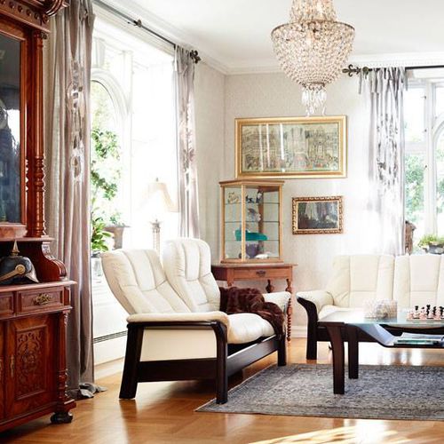 Divano classico - WINDSOR - Ekornes - in pelle / reclinabile / a schienale alto