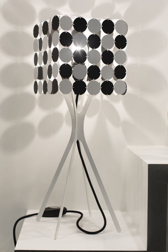 Lampada da tavolo - BUBBLE CHECKERED SQUARE - LE LABO DESIGN - in acciaio / in acciaio inossidabile / in acciaio laccato