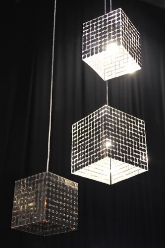 Lampada a sospensione - S 150 / 200 - LE LABO DESIGN - in acciaio inossidabile lucido / contemporanea / con cavo