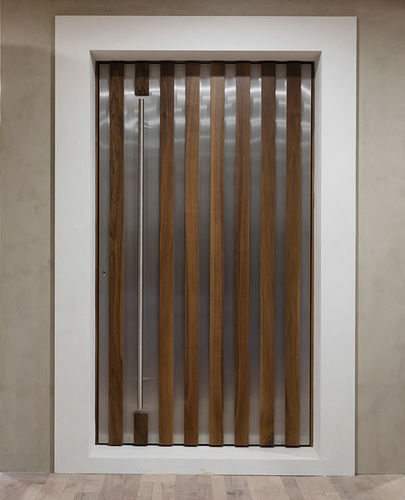 Porta d'ingresso - MIXT - ATELIER BERTOLI  Design Production - in noce / in acciaio inossidabile / battente
