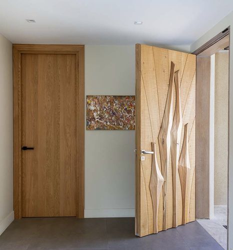 Porta a bilico - MOMENTO - ATELIER BERTOLI  Design Production - d'ingresso / in rovere / in noce