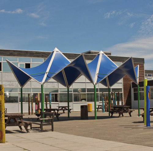 Tensostruttura padiglione - PAGODA : TWIN - Fabric Architecture - su ossatura metallica / con membrana in PVC / per parco giochi