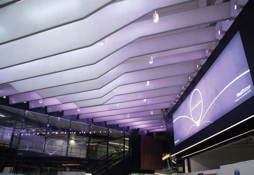 Tensostruttura su ossatura metallica - HEATHROW T2B - Fabric Architecture - per soffitto / con membrana in fibra di vetro / per aeroporto