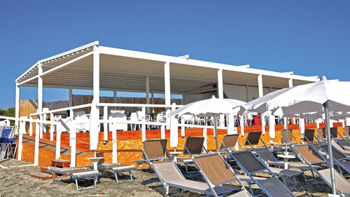 Pergola autoportante - Urano - SPRECH S.r.l. - in alluminio / in acciaio / con copertura scorrevole in tela PVC