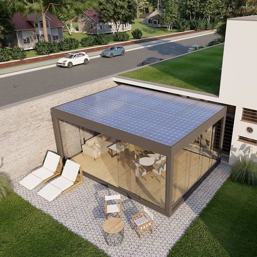 Pergola autoportante - Helios - SPRECH S.r.l. - addossata / in alluminio / in acciaio