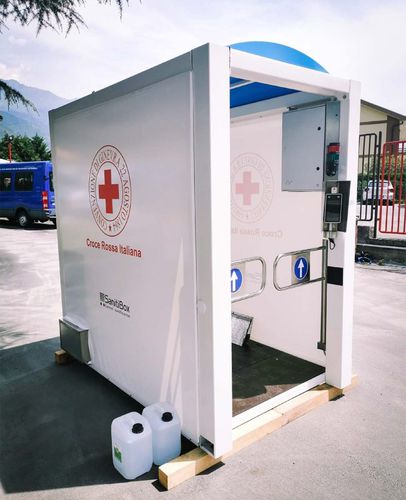 Tunnel di sanificazione in acciaio - SanitiBox - SPRECH S.r.l. - in PVC / sanitario / per spazi pubblici